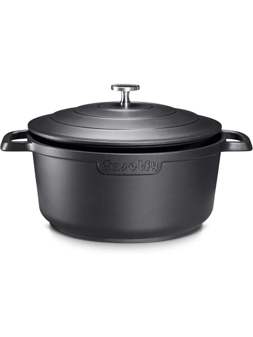 5QT Nonstick Dutch Oven with Lid - Lightweight Cast Aluminum for Baking